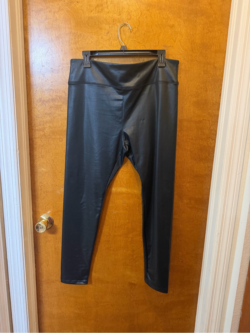 Wild Fable Women's Black Shiny High Rise Ankle Leggings Stretch XL